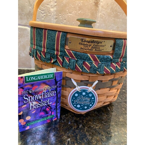 Vintage Longaberger 1997 Christmas Snowflake Basket EUC - Picture 2 of 9